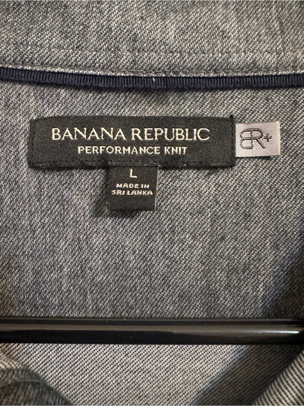 Banana Republic Men’s L Gray Performance Knit Long Sleeve Button Down Shirt
